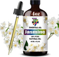 Jasmine Essential Oil (4 oz/120 ml) — Jasmine Oils for Aromatherapy, diffusers, humidifiers, Home fragrances, DIY Skincare, soap Making, DIY Candle, Relaxation, Yoga, and Meditation