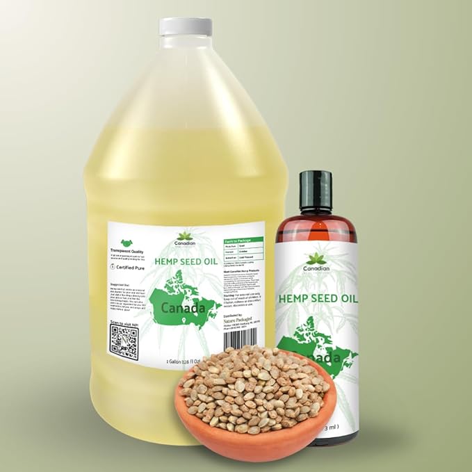 Hemp Seed Oil Direct from Canada - Hemp Seed Oil for Hair, Skin, Body - 1 Gallon