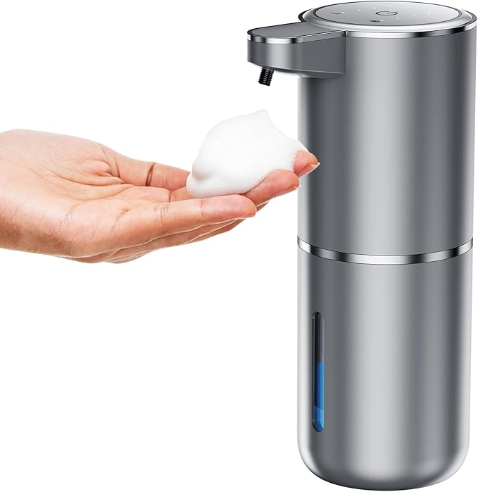 Automatic Foaming Soap Dispenser Foaming Hand Sanitizer Touchless 1500mAh Soap Dispenser Rechargeable with Sensor for Bathroom Kitchen 13.5oz/380ml