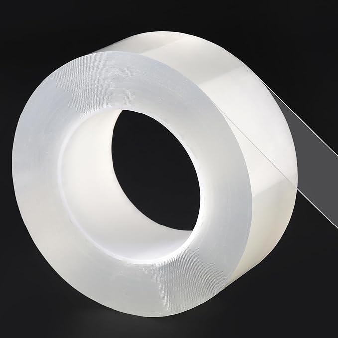 Transparent Weather Sealing Tape, Clear Draft Isolation Film Tape for Door Draft Stopper, Adhesive Tape for Doors, Windows and Shower Glass Gaps - No Residue (2 Inch x 33Ft)