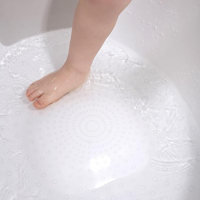 Toddler Bath Tub | Larger Bath for Bigger Kids at Bathtime | Includes Warm and Soft Foam backrest | Grippy Anti-Slip Surface | Includes Easy Drain Bath Plug | Taupe Beige + Rinse Jug