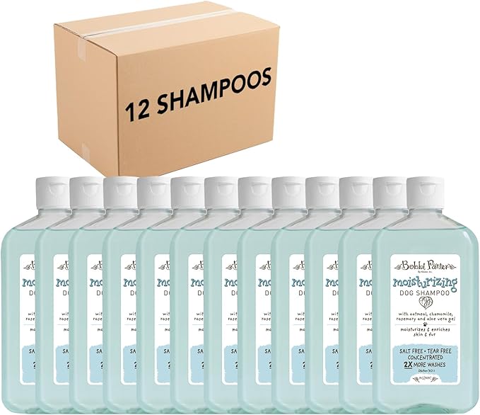 Bobbi Panter Moisturizing Dog Shampoo, Moisturizes and Enriches Dogs Skin & Fur, Soft Sea Air Fragrance, Concentrated 30:1, Made in The USA, 14 oz. (Case of 12)