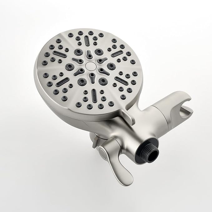 2 Handles Shower Faucet Shower System Complete 2 in 1 Shower Combo Set with Handheld Showerhead Shower Trim Kit Wall Mounted Shower Fixtures Brushed Nickel