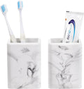Luxspire Toothbrush Holders 2 Pack, Fast Drying Toothbrush Holders for Bathroom, Diatomite Toothbrush Cups Electric Toothbrush and Toothpaste Holder for Bathroom Countertop, Marble