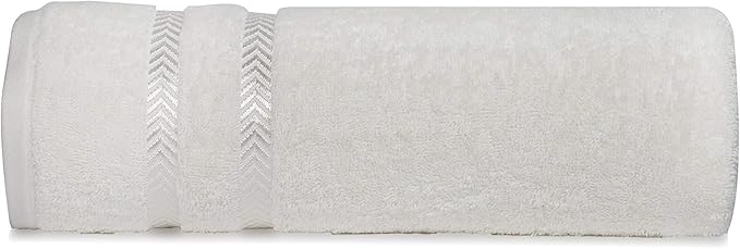 CASA COPENHAGEN Ember, 500 GSM, 27x55 Inches Large Bath Towels, Set of 4 Towels, Super Soft and Absorbent, Egyptian Cotton Towels for Bathroom & Shower - Light Grey +White +Black +Dark Grey