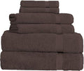 SALBAKOS 100% Turkish Cotton 6-Piece Towel Set | Heirloom Quality Hotel & Spa Collection | Soft, Super Absorbent 2 Washcloth, 2 Hand, 2 Bath Towel Sets | Made in Turkey (Chocolate, 6 Piece Towel Set)