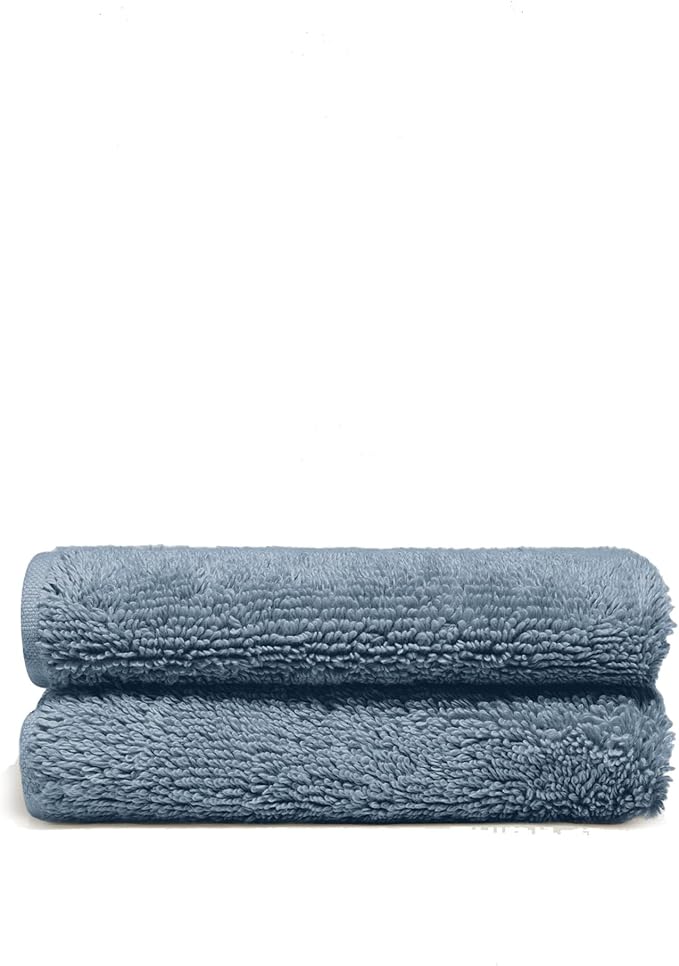Italic Ultraplush 100% Australian Cotton Washcloths - Set of 2 Luxury Plush Face Wash Cloths, Soft and Absorbent 800 GSM Washcloth for Bathroom, Spa, Gym, Face and Body (Glacier)