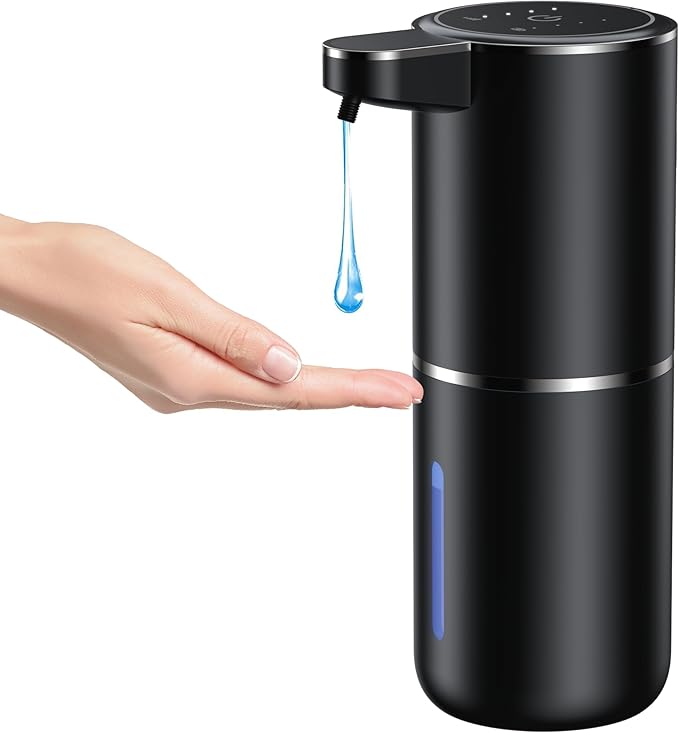 Automatic Soap Dispenser Touchless Automatic Liquid Soap Dispenser 4 Adjustable 1200mAh Soap Dispensing Levels Wall Mount for Kitchen and Bathroom