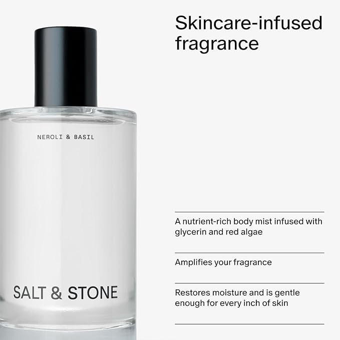 Salt & Stone Signature Scent Duo Set | 48 Hour Aluminum-Free Deodorant & Hydrating Body Mist | Skincare-Infused Deodorant & Body Spray | Neroli & Basil