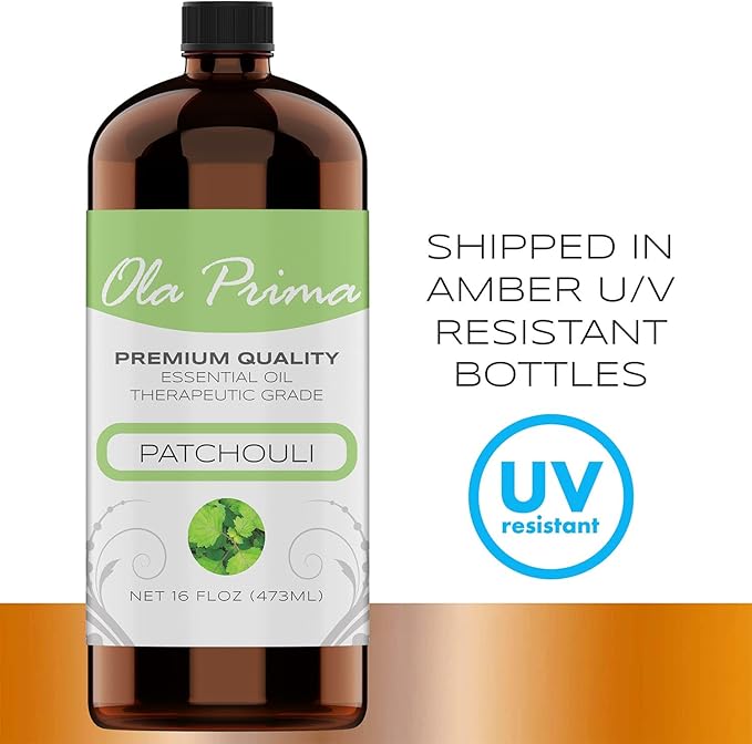 Ola Prima Oils 16oz - Patchouli Essential Oil - 16 Fluid Ounces