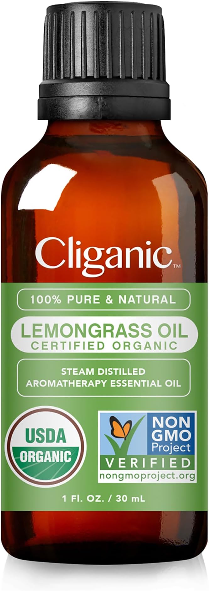 Cliganic Organic Lemongrass Essential Oil, 1oz - 100% Pure Natural Undiluted, for Aromatherapy Diffuser | Non-GMO Verified (Packaging May Vary)