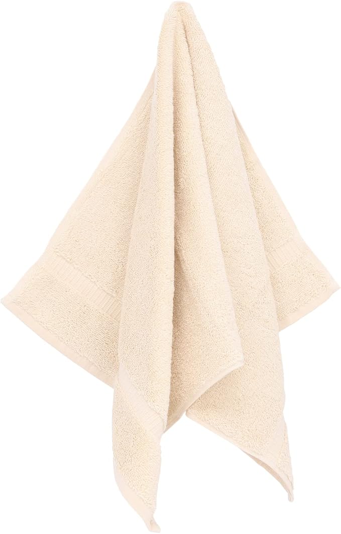 Luxury Hotel & Spa Towel 100% Genuine Turkish Cotton Hand Towels - Beige - Dobby Border - Set of 6
