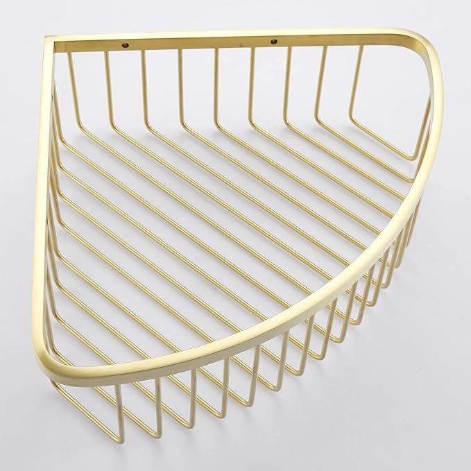 Corner Shower Caddy Organizer, SUS304 Stainless Steel Heavy Duty Rust-Proof Shelf Organizer, Wall Mounted Storage Rack for Bathroom Kitchen, Brushed Gold