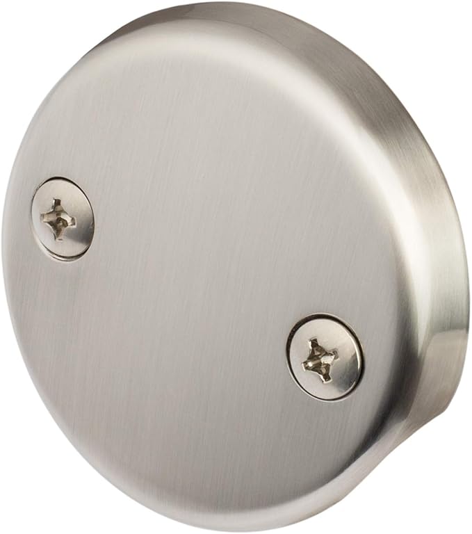 Artiwell Tip-Toe Tub Trim Set with Two-Hole Overflow Faceplate, Replacement Bath Drain Trim Kit with 2-Hole Overflow Faceplate and Universal Fine/Coarse Thread (Brushed Nickel)