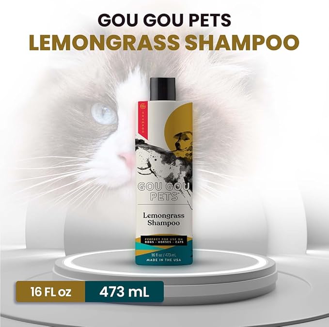 Holistic, Natural and Clean Pet Care Lemongrass Shampoo: Veterinarian Recommended - Hydrate Your Pet’s Coat With Our Hypoallergenic Shampoo For Dogs, Cats and Horses - Made in USA - 16 oz