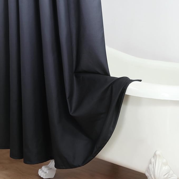 Fabric Shower Curtain, Black and Grey Ombre Shower Curtains for Bathroom, Modern Waterproof Bathroom Curtains, 72" W x 72" H