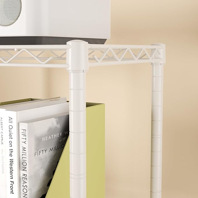 SINGAYE 3 Small Shelves Storage Shelf Wire Shelving Unit Metal Shelf Adjustable Organizers Storage Shelving with Wheels for Bathroom Laundry Room Kitchen Pantry