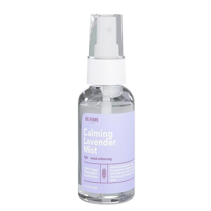 100% Natural Lavender Mist Spray, Organic Face Body Hair Hydrating Mister, Calming for Better Sleep, Vegan non-GMO, 2 ounce