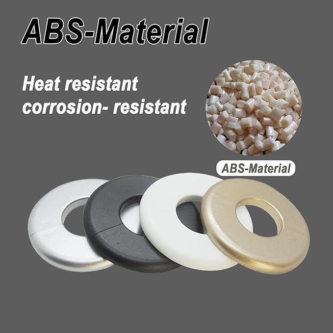 2 Pieces ABS Wall Split Flange Round Self-Adhesive Escutcheon Plate Cover Plumbing Pipe Cover for Water Pipe Faucet Decoration 1.1"/28mm, Silver