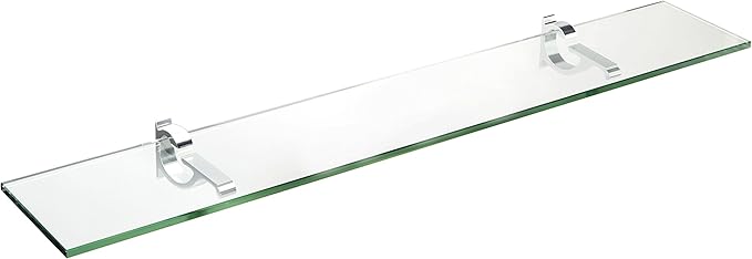 Spancraft Glass M-6x18-Chrome Monarch Glass Shelf, Chrome, 6" x 18"