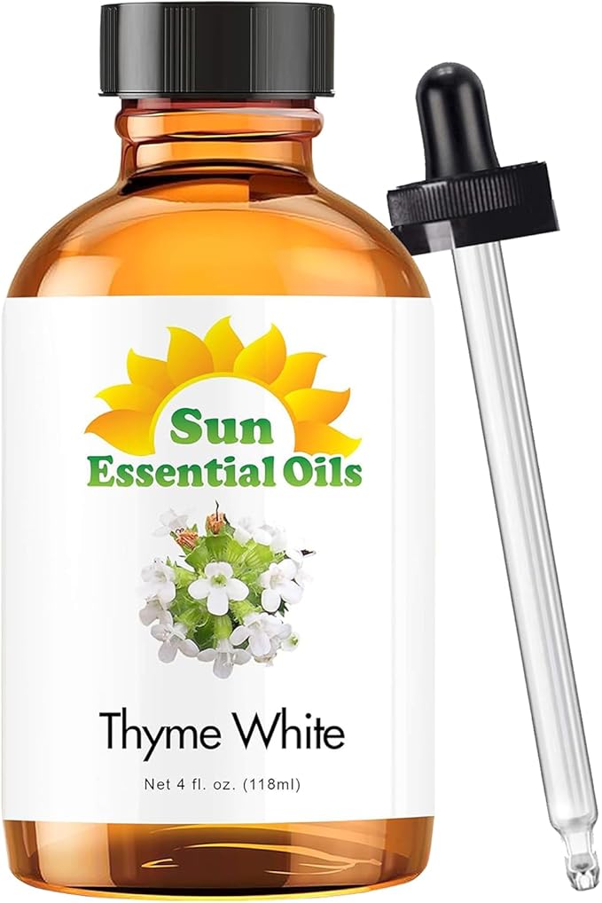 Sun Essential Oils 4oz Thyme Essential Oil – Aromatherapy Oil for Candles (4 Fluid Ounces)