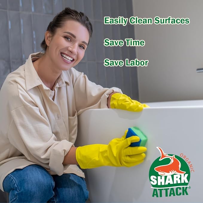 Shark Attack Organic - Bathroom Cleaner & Protectant - 32 oz (2), Green