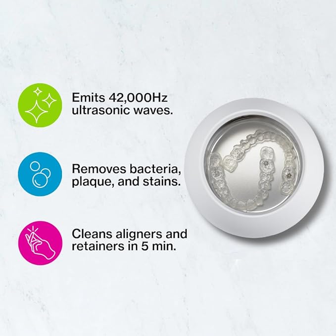 Invisalign Ultrasonic Cleaner | Powered by Zima Dental | Aligner and Retainer Cleaner | Arctic White