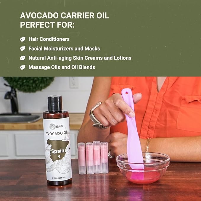 Avocado Oil - Direct from EIR Oils Farm in Spain - 100% Pure Carrier Oil for Hair, Face, and Skin - Hand-Picked, Cold-Pressed Carrier Oil - (1Gallon)