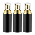 2oz Foam Pump Bottle (3PCS) Empty Travel Foaming Dispenser for Hand Soap, Lash Cleanser, Shampoo (60ml, Gold &Black