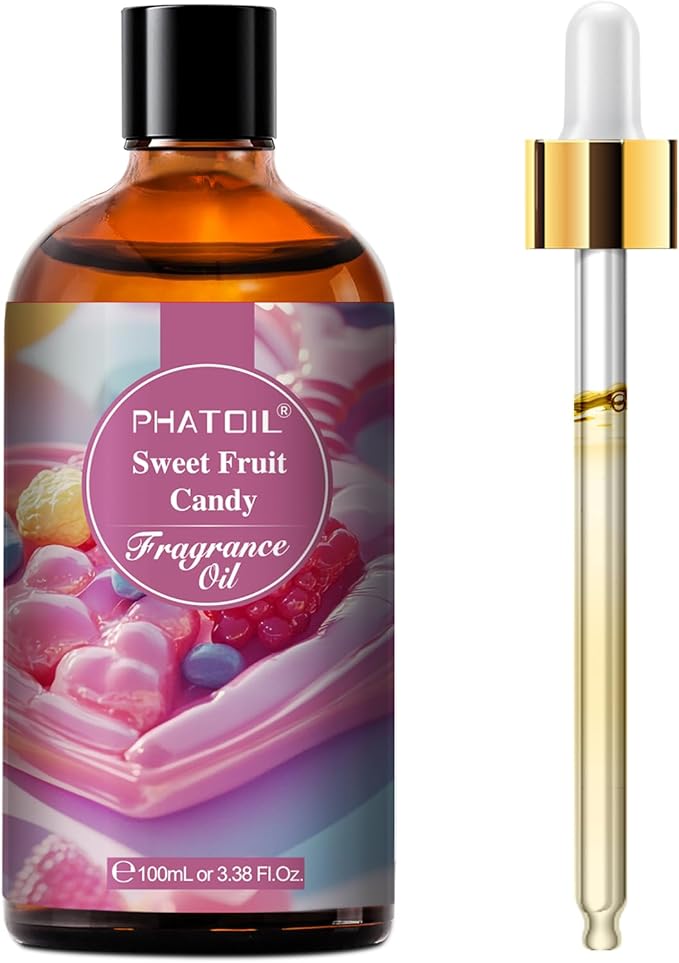 PHATOIL 3.38FL.OZ Sweet Fruit Candy Fragrance Oils for Aromatherapy, Essential Oils for Diffusers for Home, Perfect for Diffuser, Yoga, Skin Care, DIY Candle and Soap Making - 100ml