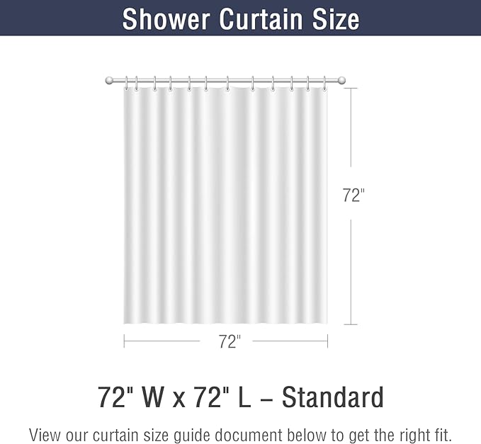 Gibelle Waffle Weave Ombre Fabric Shower Curtain Navy Blue Bathroom Decor Accessories Set with Hooks, Water Repellent and Machine Washable, 72 x 72