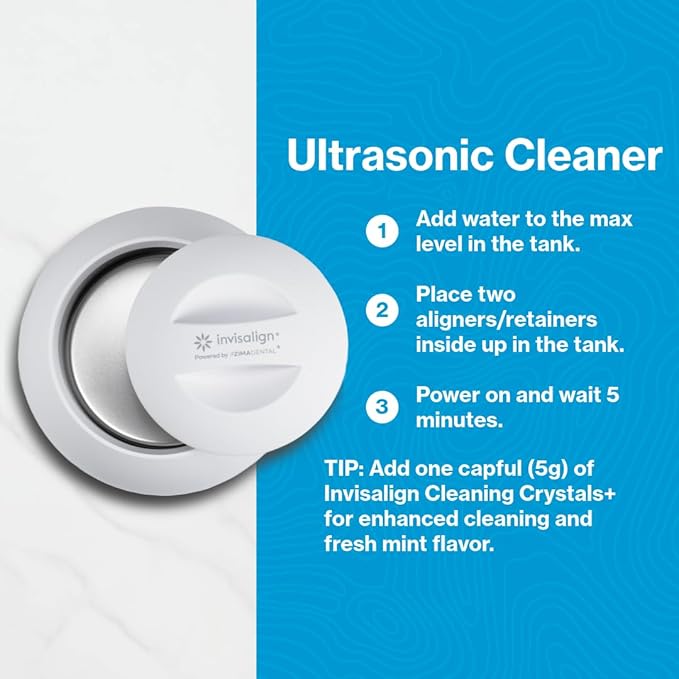 Invisalign Ultrasonic Cleaner | Powered by Zima Dental | Aligner and Retainer Cleaner | Arctic White