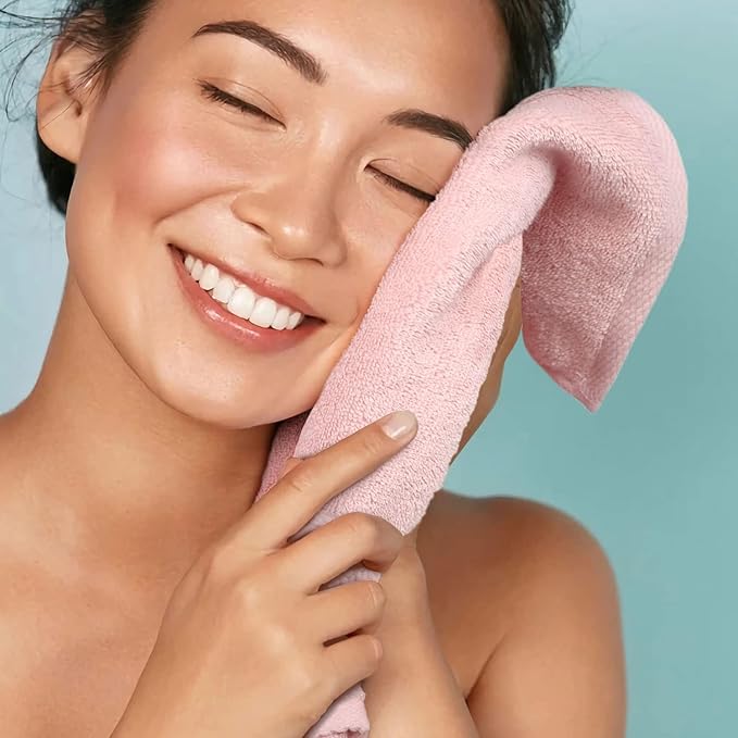 Cleanbear Face-Cloth Washcloths Set,100% Cotton, High Absorbent, 6-Pack 6 Colors, Size13 x13-deep Color