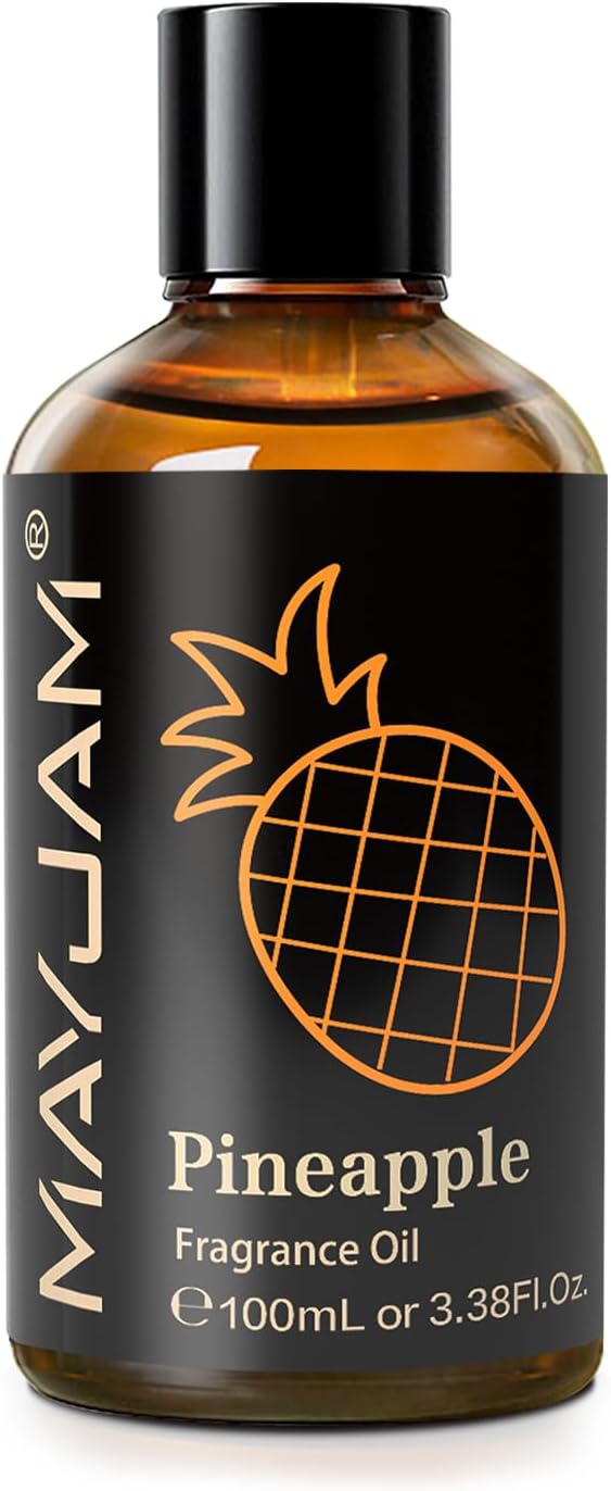 MAYJAM 100ML/3.38FL.OZ Pineapple Fragrance Oils with Glass Dropper, Essential Oils for Diffusers for Home, Long Lasting Scented Oils for Diffusers Soap Candle Making