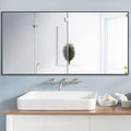 24x40 Inch Black Bathroom Mirror,Copper-Free Mirror, Aluminum Alloy Frame Vanity Mirror, Rectangle Wall Mounted Mirror, Modern Mirror for Bedroom/Living Room/Porch Horizontal or Vertical