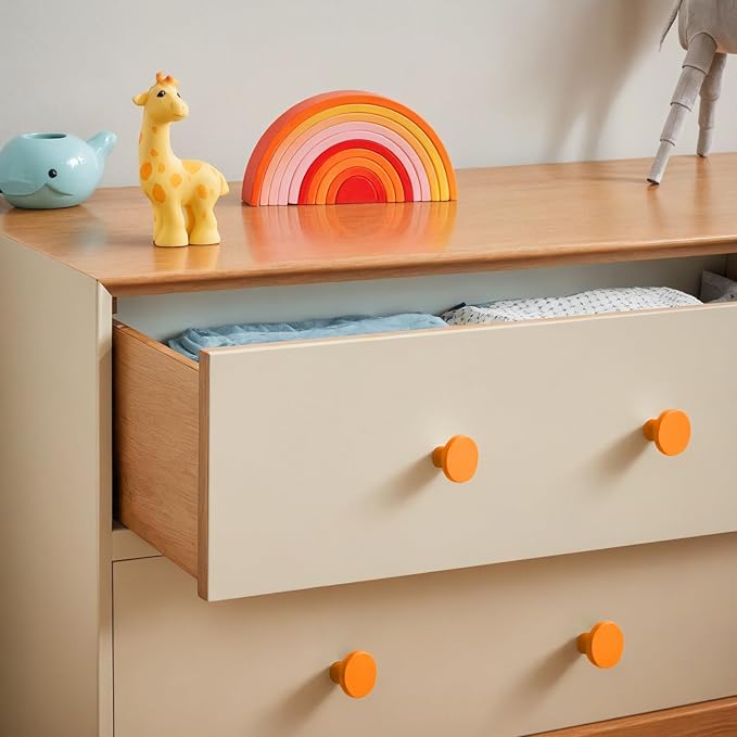 Ravinte 30 Pack Cabinet Knobs Orange Kitchen Cabinet Knobs Round Dresser Drawer Pulls Closet Door Pulls 1-1/5 Inch