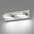 SineRise LED Modern Bathroom Vanity Light Fixtures (2-Light, 15.5-Inch), Brushed Nickel Modern Acrylic Bathroom Wall Lighting Fixtures Over Mirror (Cool White 6000K)