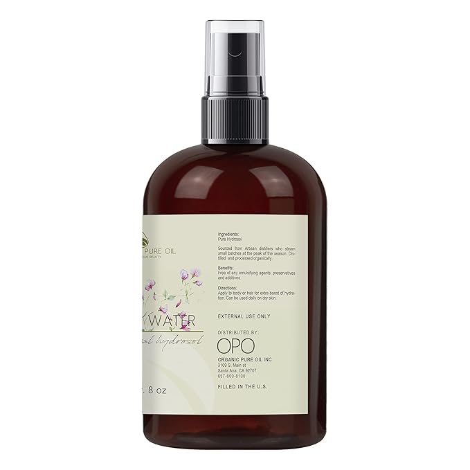 Jasmine Hydrosol Face Mist Calming Spray, Toner, Aromatherapy, Body Mist, Set Makeup, 8oz, Pure Hydrosol Water Jasmine by Organic Pure Oil