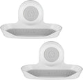 SlipX Solutions Strong Hold Soap Saver, Suction Cup Soap Holder, Must Have Universal Kitchen & Bathroom Shower Accessories (White, Single Tray (2-Pack)