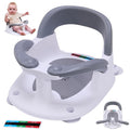 Baby Bath Seat for Babies 6 Months & Up Sitting Up,Infant Bath Seat with Temperature Alert+Open Backrest+on/Off Armrest,Toddler Bath seat Baby Bath Chair for Bathtub,Tub,Sink Grey