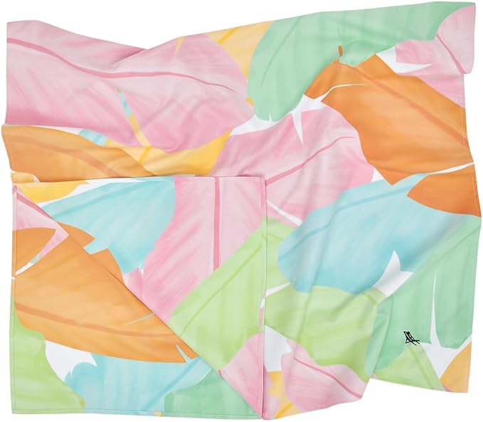 Dock & Bay Beach Towel - Quick Dry, Sand Free - Compact, Lightweight - 100% Recycled - Includes Bag - Sugar Palms - Extra Large (200x90cm, 78x35)
