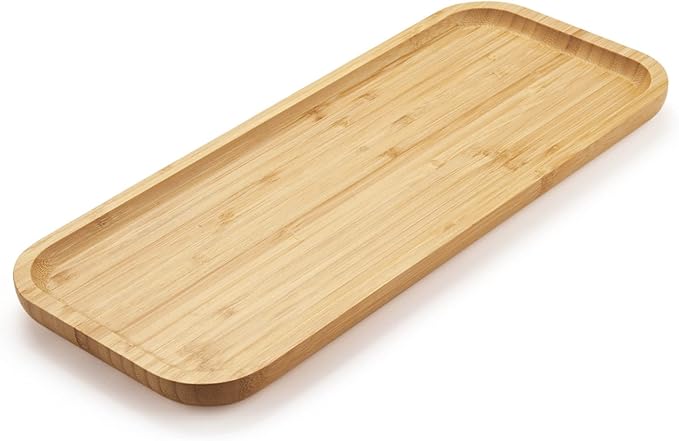 Bamboo Vanity Tray, Bathroom Counter Tray, Toilet Tank Top Tray for Organizing and Decor Display, 14.2 x 6 x 0.8 inch