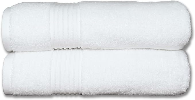 Milara Turkish Super-Plush Bathroom Hand Towels Set 2-Piece | Premium Cotton Hand Towels Set Absorbent, Durable with Hanging Loops | White Color Hand Towel, (16 x 30 Inches)
