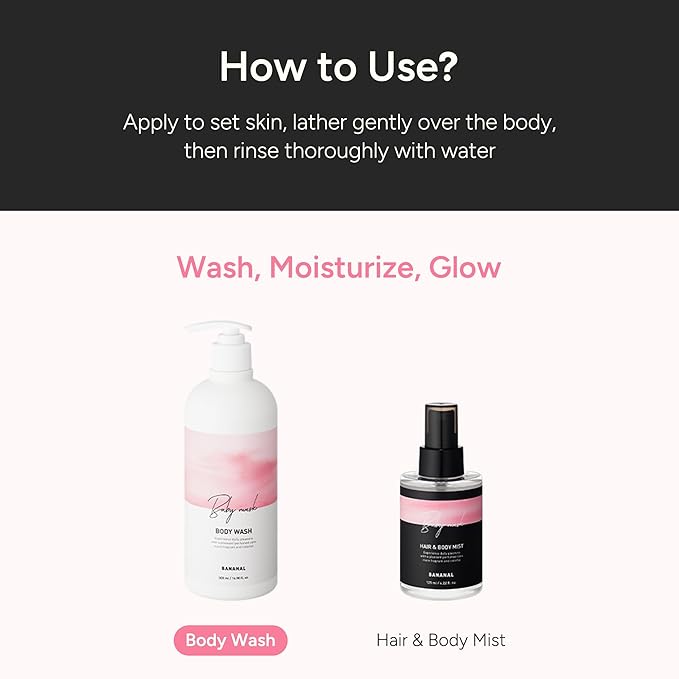 Korean Body Wash with Hyaluronic Acid & Aloe – Hydrating Moisturizing Cleanser for All Skin – Infused with Natural Extracts – Paraben & Silicone-Free – Baby Musk, 500ml / 16.9 fl oz