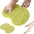 Shower Foot Scrubber Mat with Non-Slip Suction Cups, Non Slip Bathtub and Shower Mat with Suction Cups and Drain Holes, Foot Back Cleaning Pad Back Washer Exfoliating Bath Wash Pad (Green)