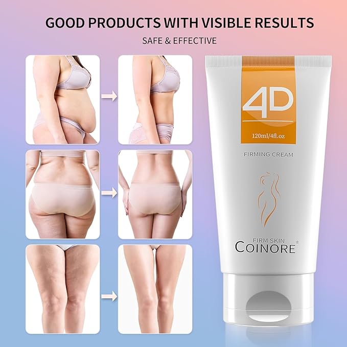 B Flat Belly Firming Cream - Fast Absorbing Moisturizer Firming, Tightening Cream for Belly, Thigh & Buttocks for Women & Men, 4.0 Fl Oz