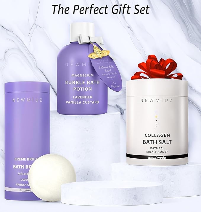 Collagen Bath Salt Soak Moisturize Soften Skin Magnesium Coconut Oatmeal Honey Epsom Salt Luxury Spa Destress Relaxation Gifts for Women and Men