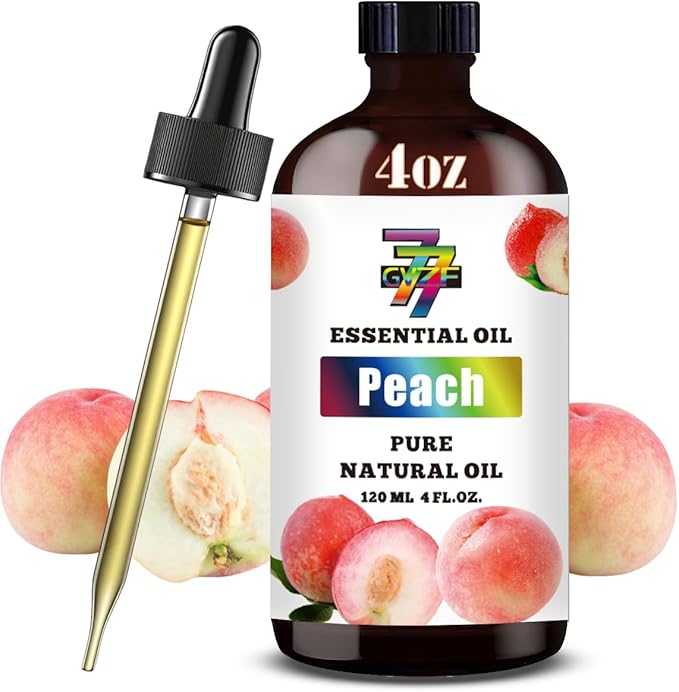 Peach Essential Oil (4 oz/120 ml) — Peach Oils for Aromatherapy, diffusers, humidifiers, Home fragrances, DIY Skincare, soap Making, DIY Candle Making, Relaxation, Yoga, and Meditation