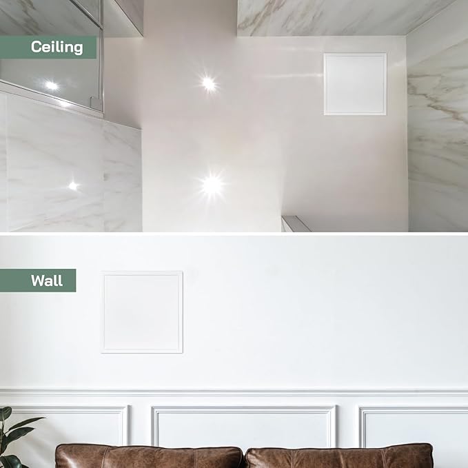 Vent Systems 16" x 16" Inch White Galvanized Steel Access Panel – Durable Access Door for Drywall, Wall or Ceiling – Easy Service Panel for Plumbing, Electrical, HVAC, and Maintenance Openings