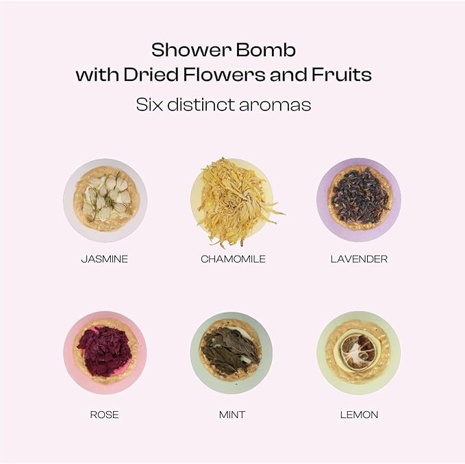 Bath Bombs for Women, Gift Set of 6 Fizzies Luxury Large Size with Real Flowers and Natural Organic Essential Oil, Self Care Gifts for Women, Mon, Daughter, Girlfriend, Kids,Pack of 6 (Multiple)